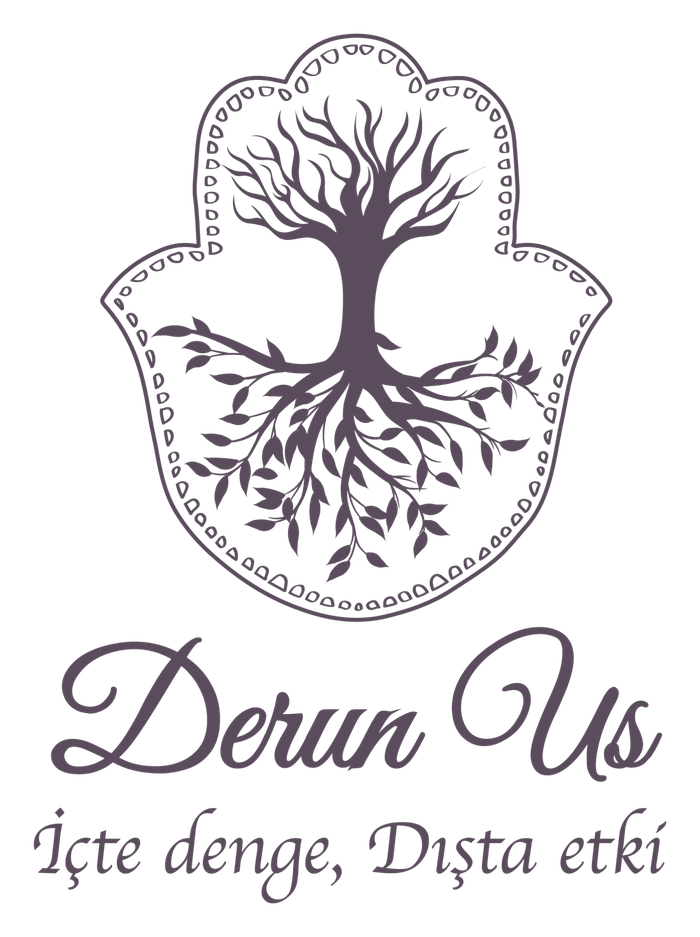 Derun Us logosu: hamsa içinde kökleri ve dalları olan ağaç